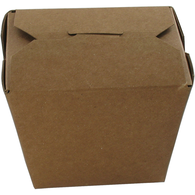 Fold-Pak Bak, Karton + PE, 460ml, oosterse maaltijdbak, 76x57x83mm, bruin 1