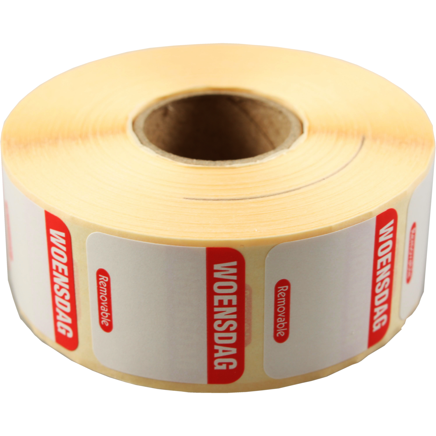 Label, Daglabel wo, papier, beschrijfbaar, 25x25mm, rood 1
