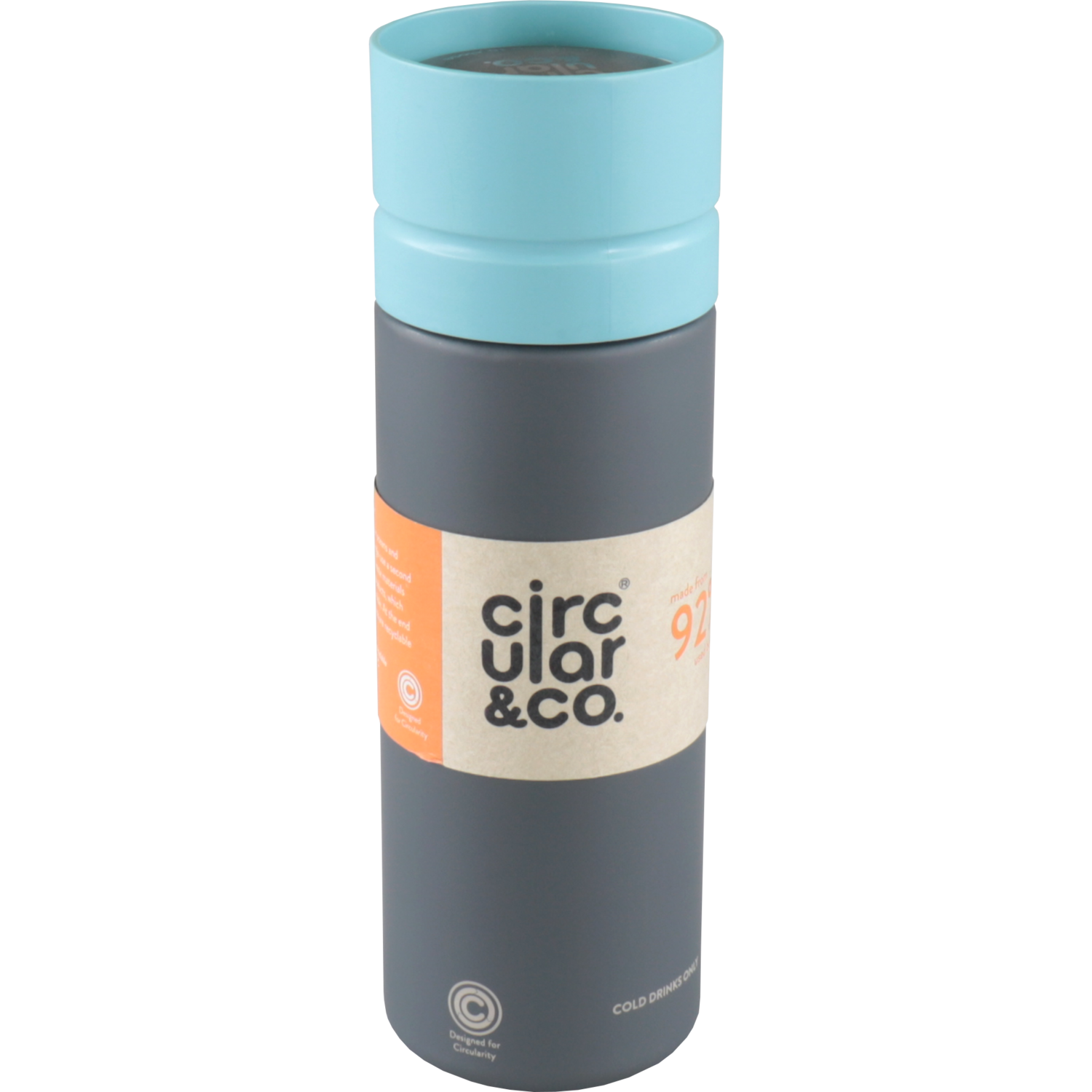 Circular&Co. Fles, Gerecycled PET, reusable, 600ml, grijs/groen 1