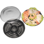 Deksel, cateringschaal, Gerecycled PET, rond, Ø260mm, 30mm, transparant